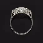 Aquamarine and Diamond Platinum Ring