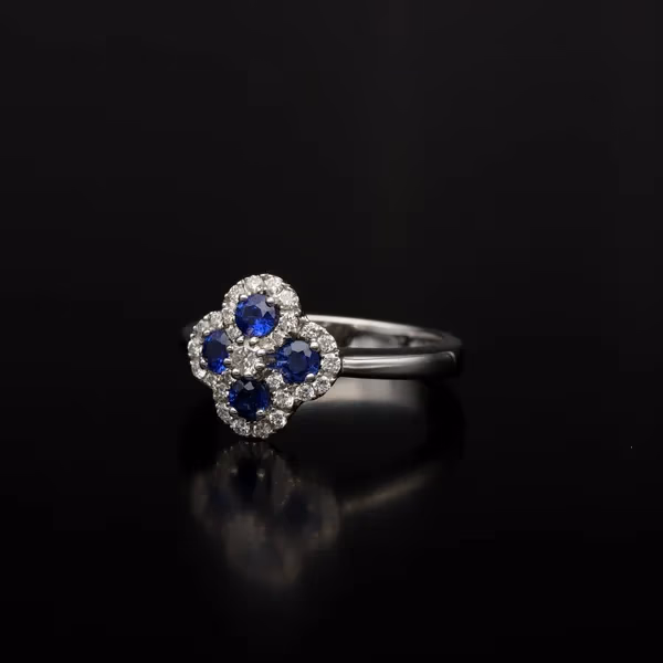 18ct Gold Diamond and Sapphire Ring