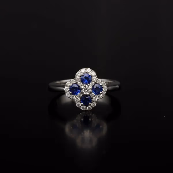 18ct Gold Diamond and Sapphire Ring