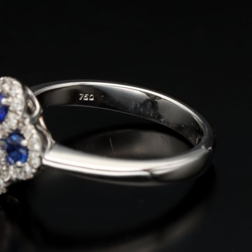 18ct Gold Diamond and Sapphire Ring image-4