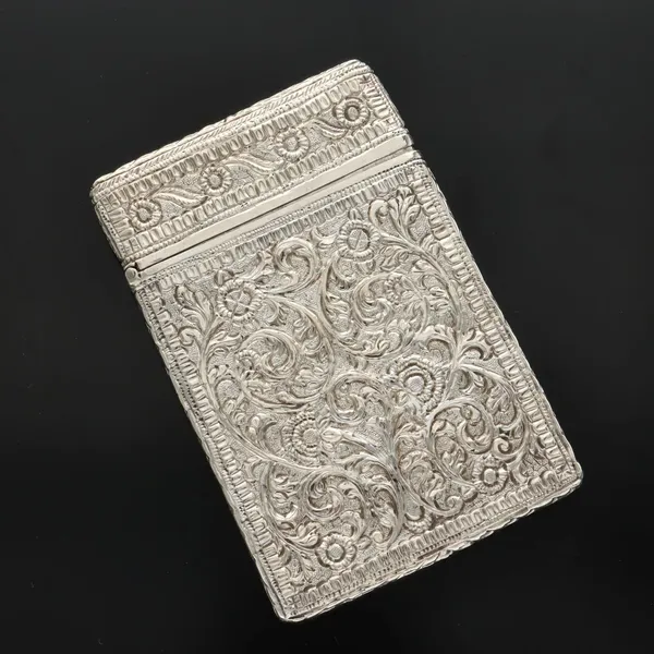 Antique Anglo Indian Silver Card Case