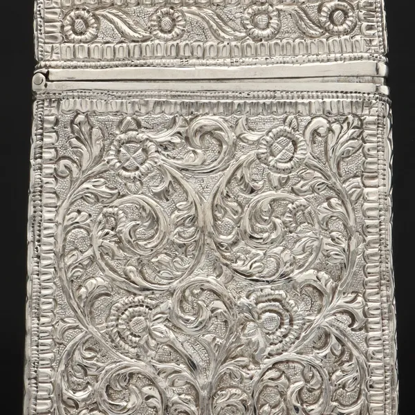 Antique Anglo Indian Silver Card Case