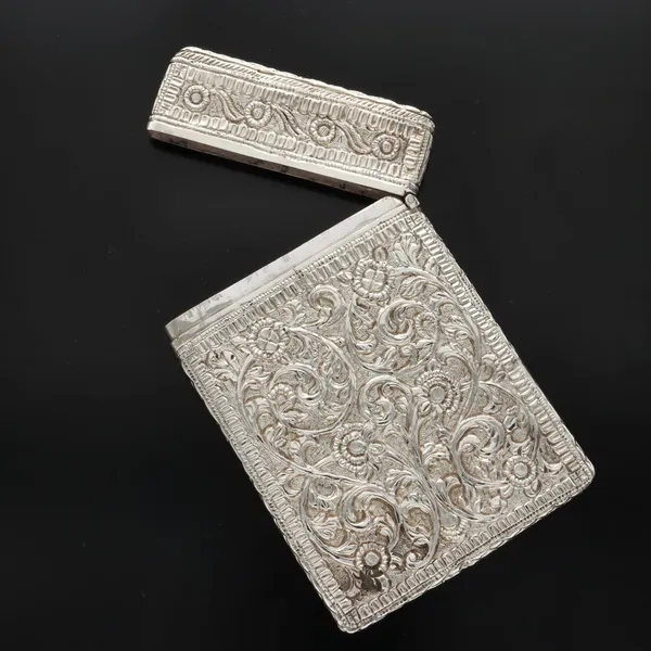Antique Anglo Indian Silver Card Case