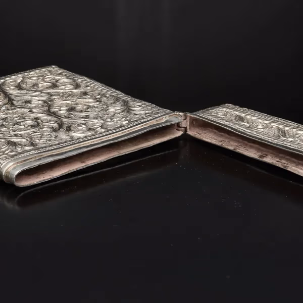 Antique Anglo Indian Silver Card Case