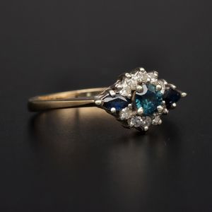 9ct Gold Sapphire and Diamond Ring