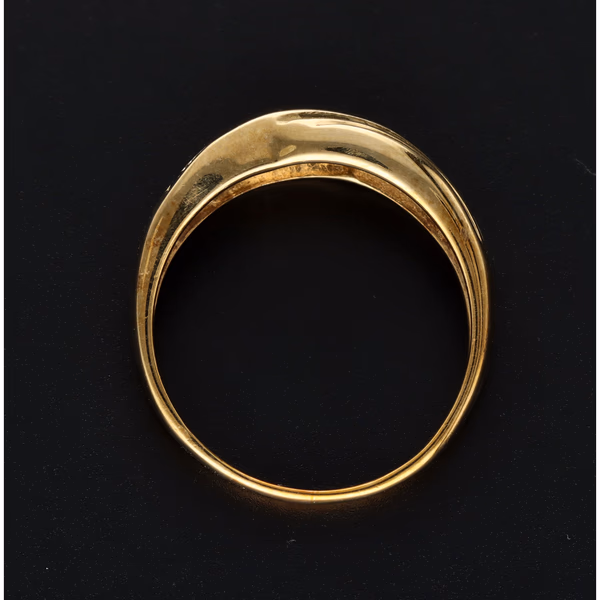 9ct Yellow Gold Sapphire & Diamond Crossover Ring