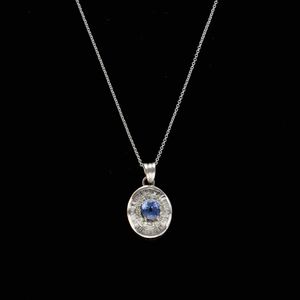 18ct Gold Sapphire and Diamond Pendant Necklace