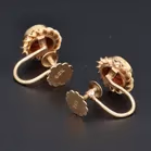 Pair 9ct Gold Garnet Hallmarked Earings