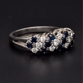 18ct Gold Diamond and Sapphire Dress Ring