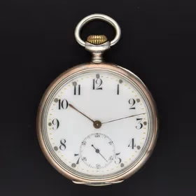 Antique Zenith Gents Silver 800 Open-Faced Pocket Watch