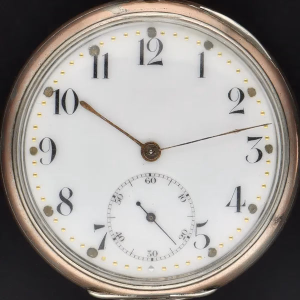 Antique Zenith Gents Silver 800 Open-Faced Pocket Watch