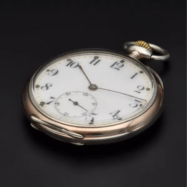 Antique Zenith Gents Silver 800 Open-Faced Pocket Watch