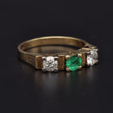 14ct Gold Emerald and Diamond Ring