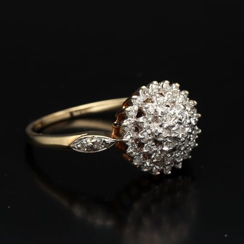 9ct Gold Diamond Cluster Ring image-1