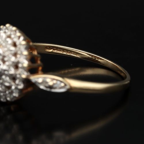 9ct Gold Diamond Cluster Ring image-4
