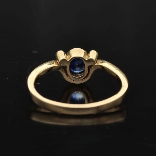 14ct Gold Sapphire Diamond Ring image-5