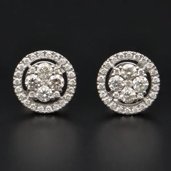 14ct White Gold Diamond Earrings