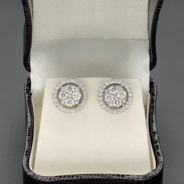 14ct White Gold Diamond Earrings