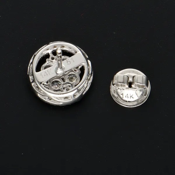 14ct White Gold Diamond Earrings