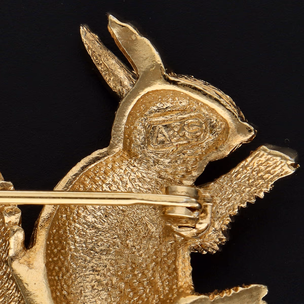 22ct Gold Plated Squirrel Brooch