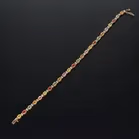 9ct Yellow Gold Multi Coloured Stones Bracelet