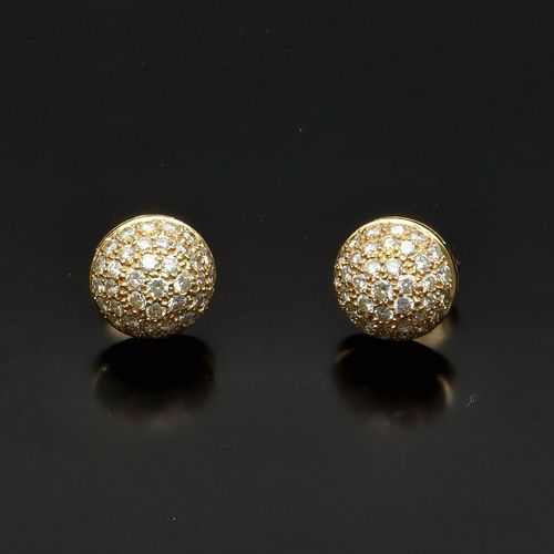 Pair of 18ct Gold Diamond Domed Cluster Earrings image-3