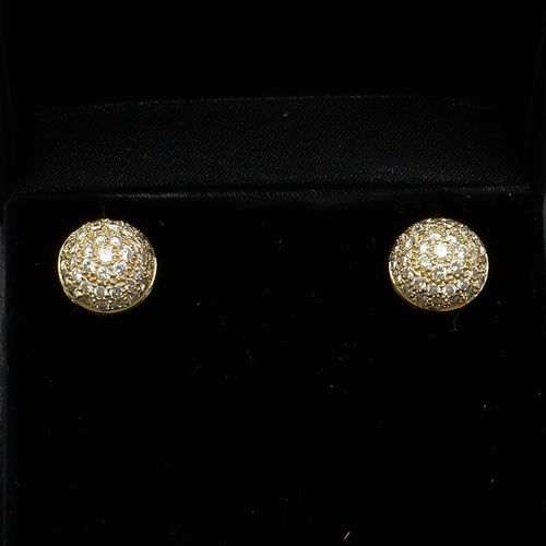 Pair of 18ct Gold Diamond Domed Cluster Earrings image-2