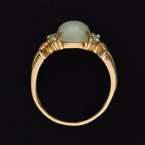Jade Peridot Diamond Ring