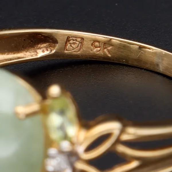 Jade Peridot Diamond Ring