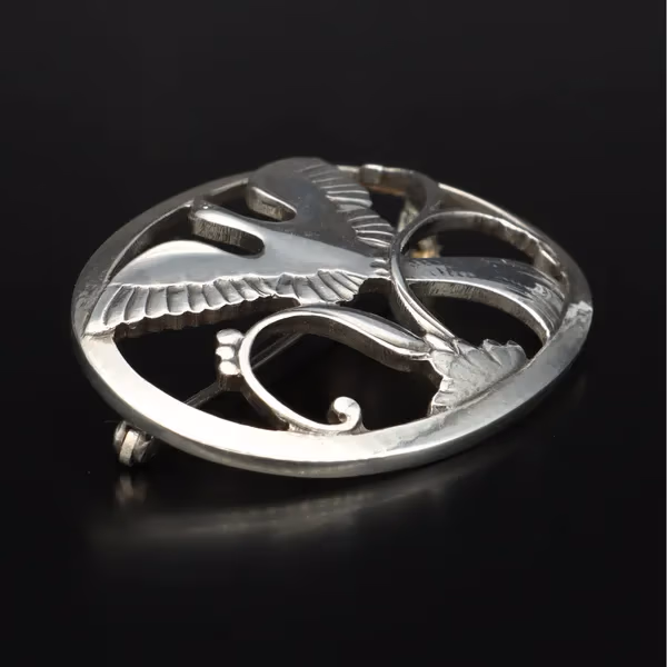 Deco Style Silver Brooch by Arno Malinowski
