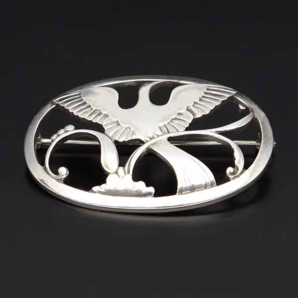 Deco Style Silver Brooch by Arno Malinowski