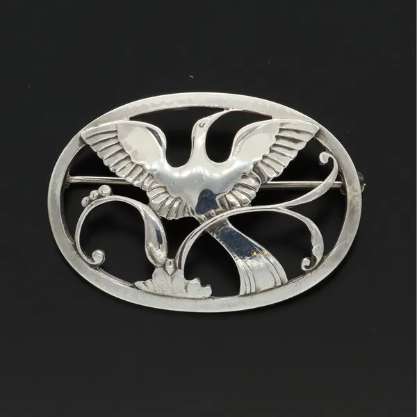 Deco Style Silver Brooch by Arno Malinowski