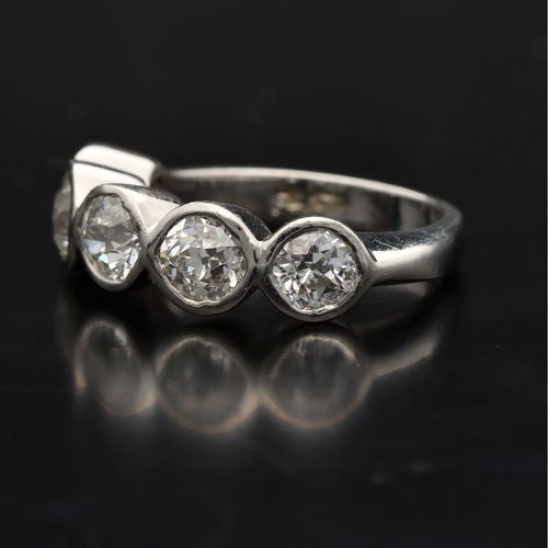18ct Gold Platinum and Old Cut Diamond Ring image-3