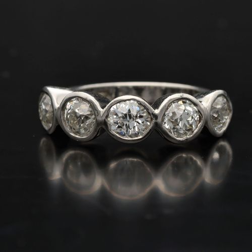 18ct Gold Platinum and Old Cut Diamond Ring image-2