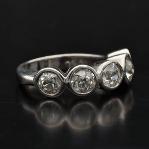 18ct Gold Platinum and Old Cut Diamond Ring