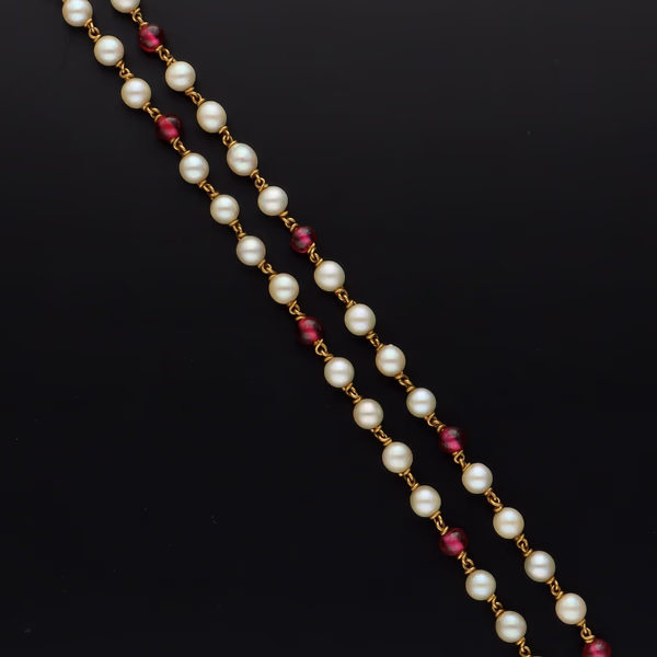 18ct Gold Ruby and Pearl Necklace