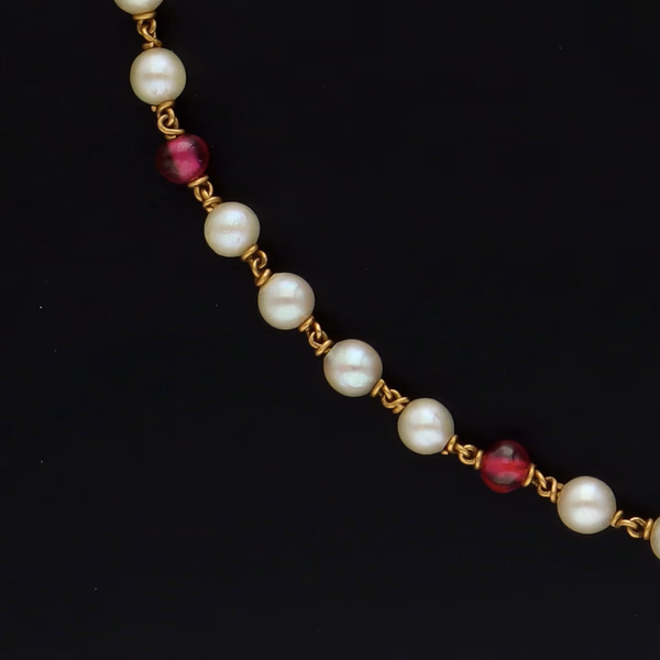 18ct Gold Ruby and Pearl Necklace
