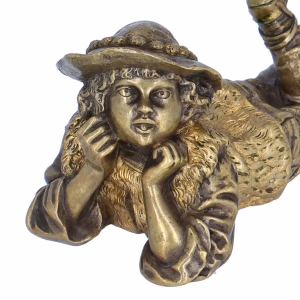 Quality Gilt Cast Bronze Figure of a Shepherd Boy