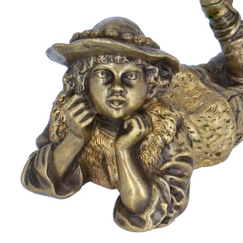 Quality Gilt Cast Bronze Figure of a Shepherd Boy image-4
