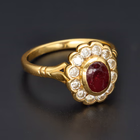 18ct Gold Ruby and Diamond Ring