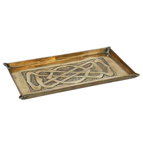 Arts and Crafts Glasgow School Brass Celtic Knot Tray image-4