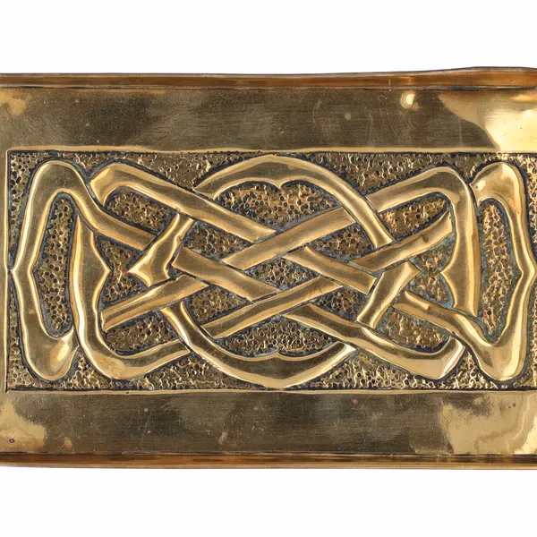 Arts and Crafts Glasgow School Brass Celtic Knot Tray