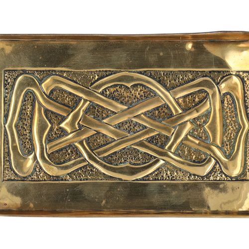 Arts and Crafts Glasgow School Brass Celtic Knot Tray image-3