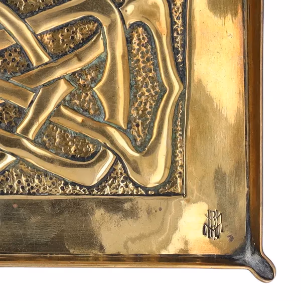 Arts and Crafts Glasgow School Brass Celtic Knot Tray