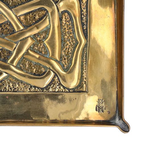 Arts and Crafts Glasgow School Brass Celtic Knot Tray image-2