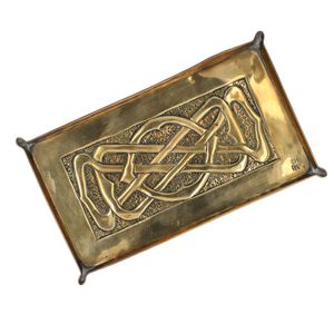 Arts and Crafts Glasgow School Brass Celtic Knot Tray