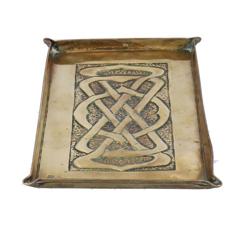Arts and Crafts Glasgow School Brass Celtic Knot Tray image-5