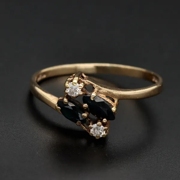 Retro - Vintage Gold Sapphire Diamond Ring