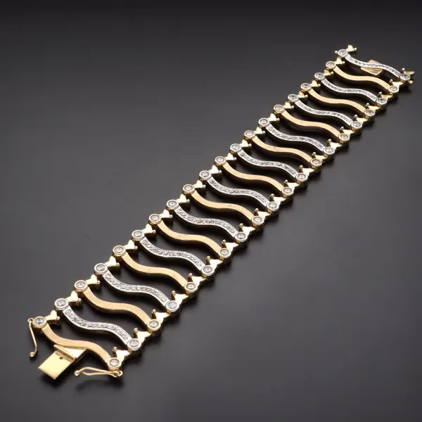 9ct Yellow Gold Diamond Bracelet