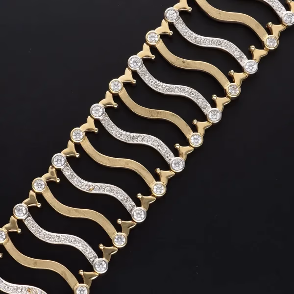 9ct Yellow Gold Diamond Bracelet